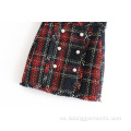 Falda de mujer corta de Woolen Multi Plaid A-Line Womem